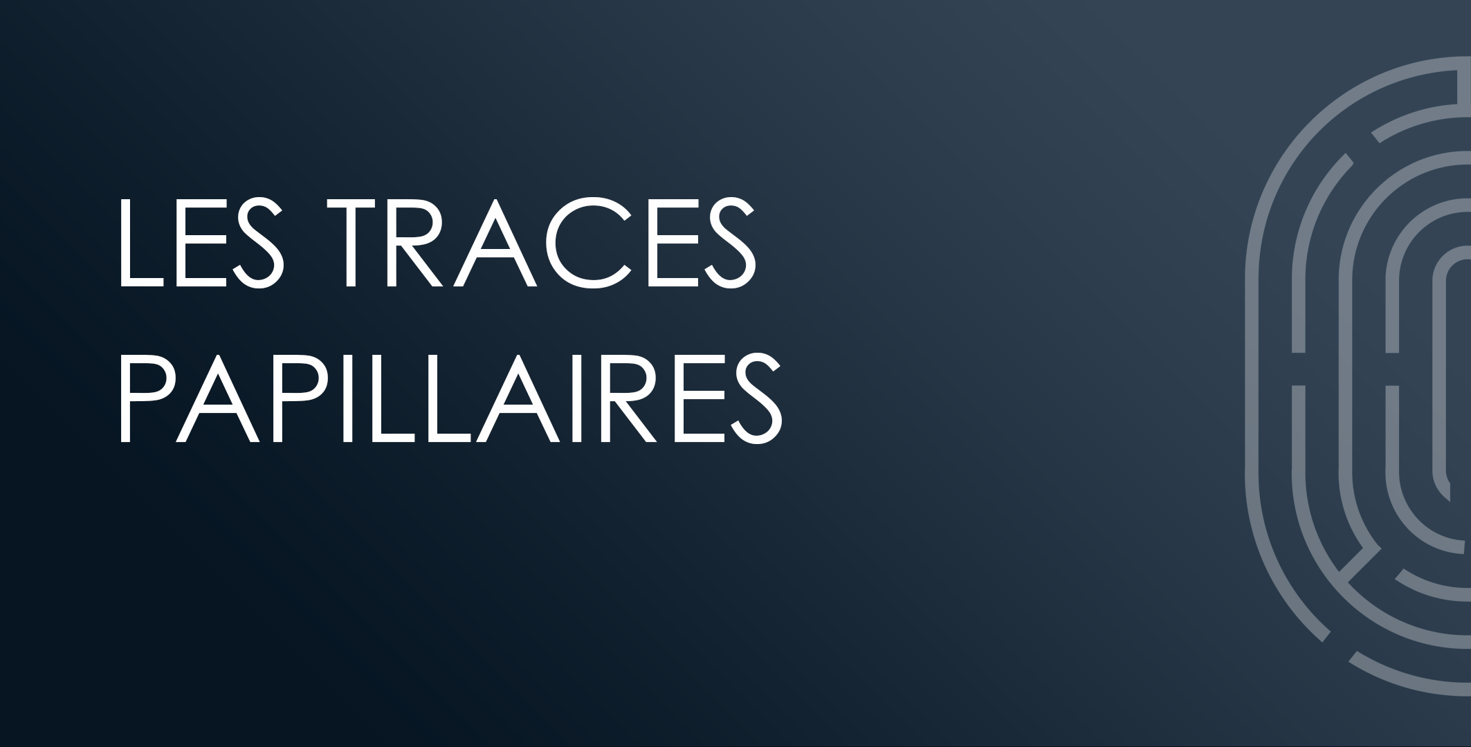 Les traces papillaires