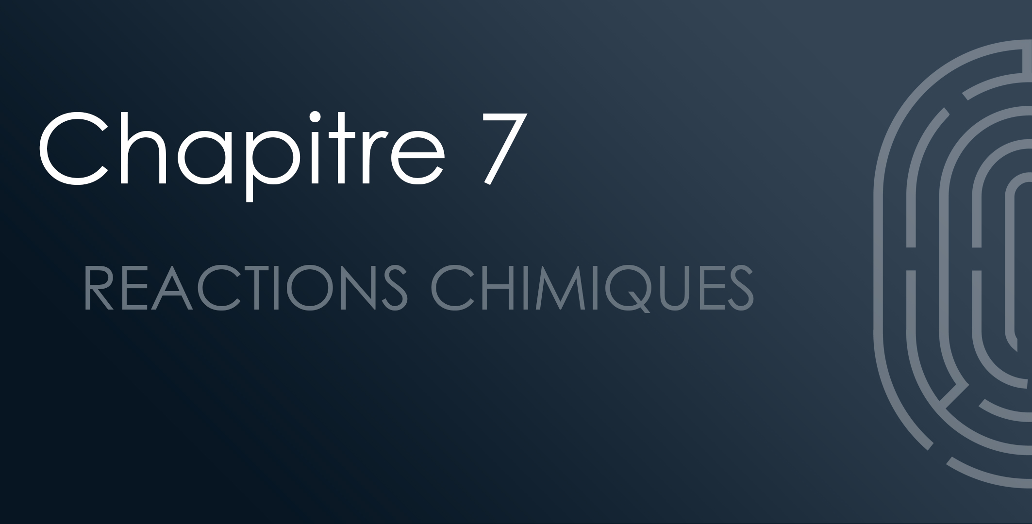 Chapitre 07 : Réactions chimiques